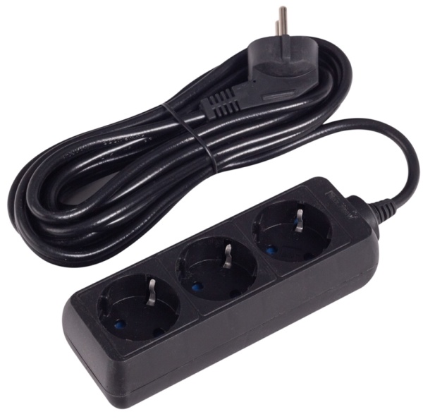 Удлинитель SVC GXC3S-30M (3 розетки 3 метра), Black