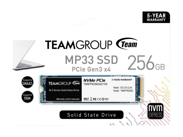 Диск SSD M.2 PCI-E 256Gb Team Group MP33, TM8FP6256G0C101