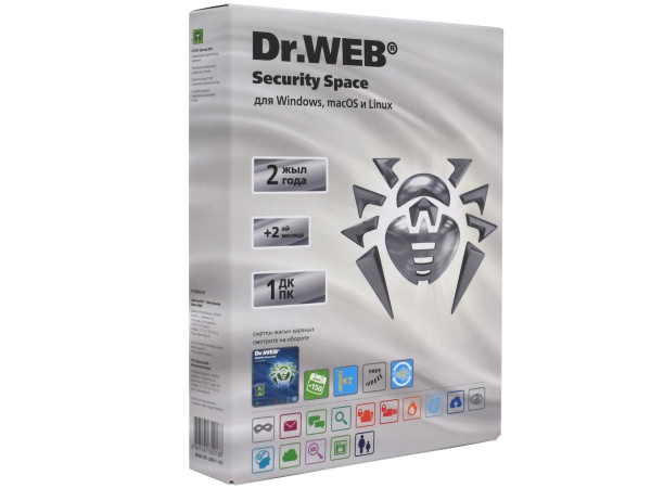Антивирус Dr.WEB Security Space SILVER, 1 ПК на 2 года, BHW-BK-26M-1-A3