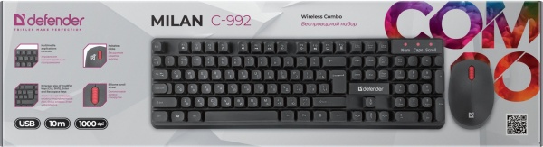 Клавиатура + Мышь Defender Milan C-992 Black