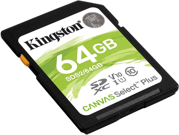 Карта памяти SD 64Gb Kingston Canvas Select Plus, SDS2/64GB