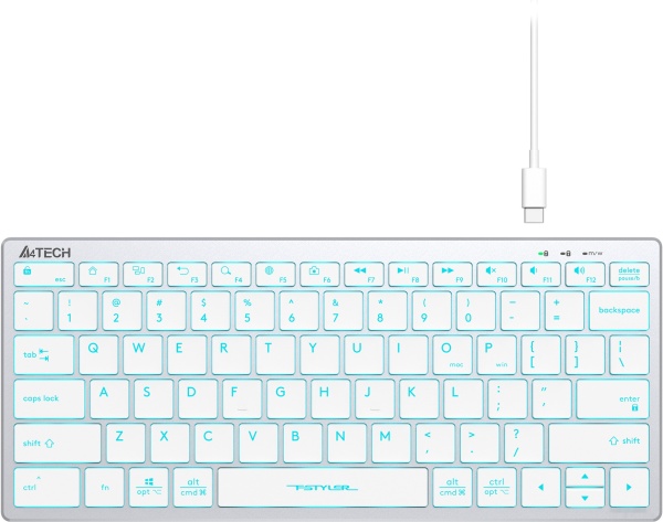 Клавиатура A4Tech FSTyler FX61 White, Blue LED
