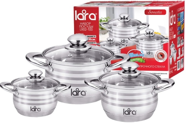 Набор кастрюль Lara Sonata, LR02-100
