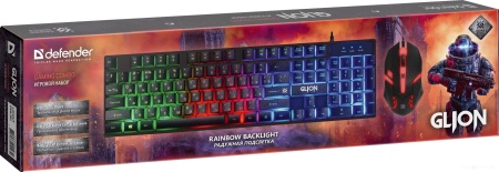 Комплект игровой клавиатура + мышь Defender Glion C-123 RU