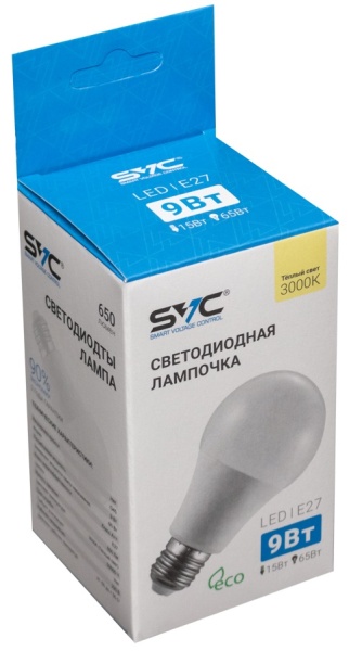 Лампочка SVC LED G45-9W-E27-3000K