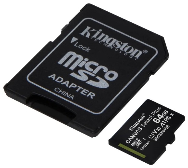 Карта памяти microSD 64Gb Kingston Canvas Select Plus, SDCS2/64GB, Class 10 UHS-I