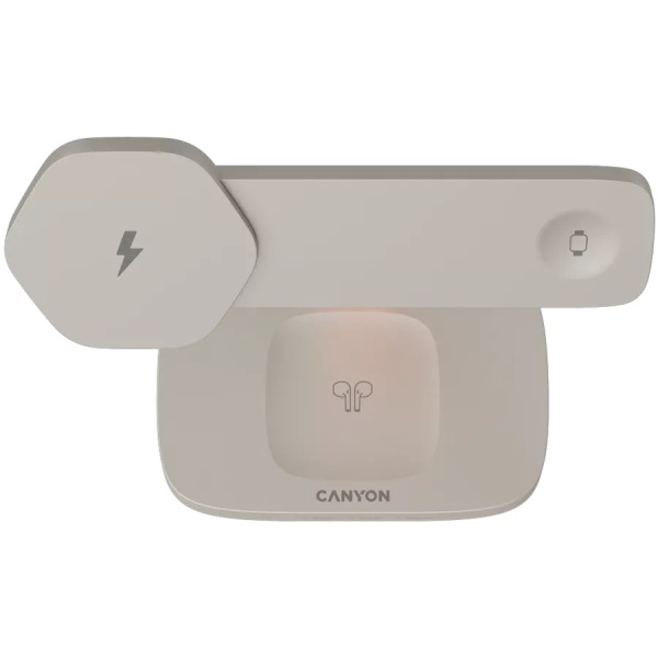 Беспроводное зарядное устройство Canyon Wireless Charging Station Hexagon 310 LightGray/Orange, CNS-WCS310LGOR