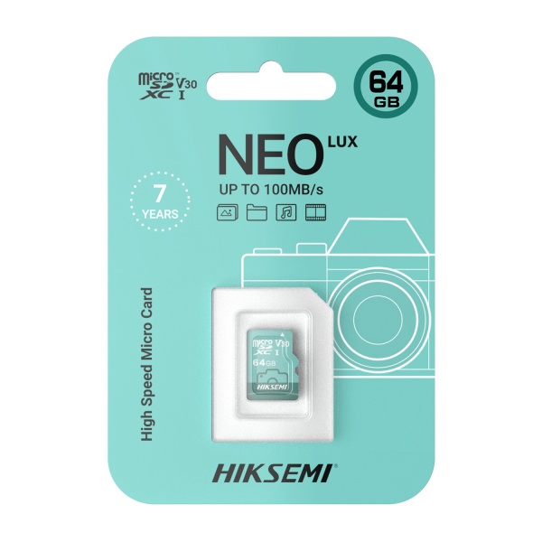 Карта памяти microSDXC 64Gb Hiksemi Neo Lux, HS-TF-D3/64G
