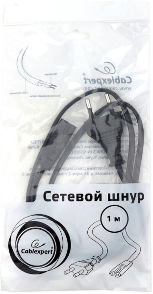 Кабель силовой Cablexpert PC-184/2-1М, 2 pin, 1 м.