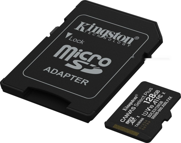 Карта памяти microSDXC 128GB Kingston Canvas Select Plus, SDCS3/128GB