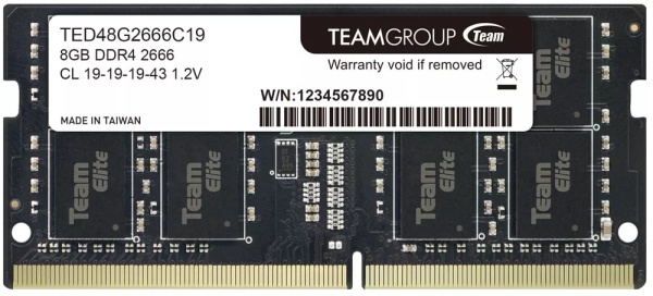 Оперативная память для ноутбука DDR4 2666/8Gb Team Group ELITE PC4-21300, TED48G2666C19-S01