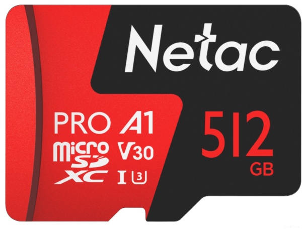 Карта памяти MicroSDHC 512GB Netac P500 Extreme Pro, NT02P500PRO-512G-R с адаптером