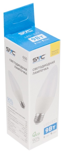 Лампочка SVC LED C35-9W-E27-3000K