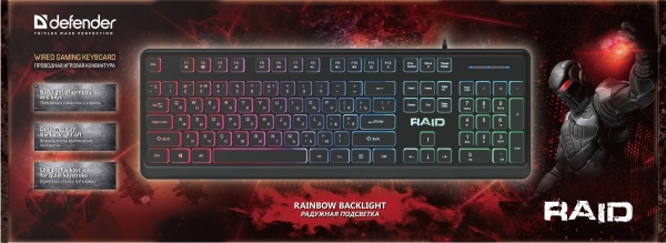 Клавиатура Defender Raid GK-778DL RU, Rainbow