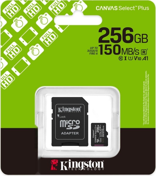 Карта памяти microSD 256GB Kingston Canvas Select Plus, SDCS3/256GB