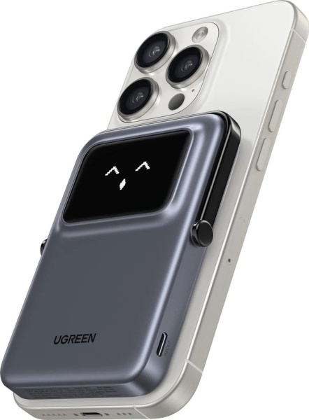 Портативное зарядное устройство Ugreen 10000mAh Mini Magnetic Robot Wls 20W(7.5W) USB-C Grey, PB572 45327
