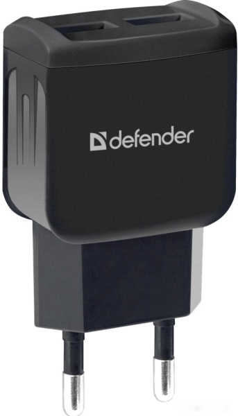 Сетевой адаптер Defender EPA-13, 2xUSB, 5V/2.1А, черный