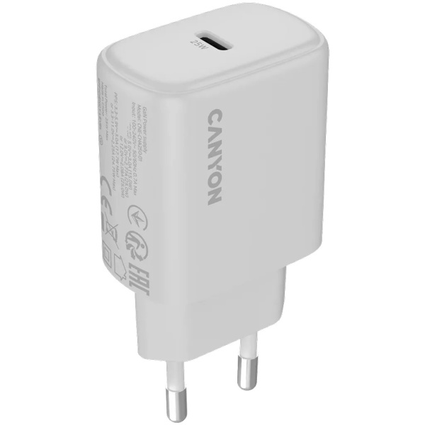 Зарядное устройство Canyon Wall Charger OnCharge 250 White, CNE-CHA250-01