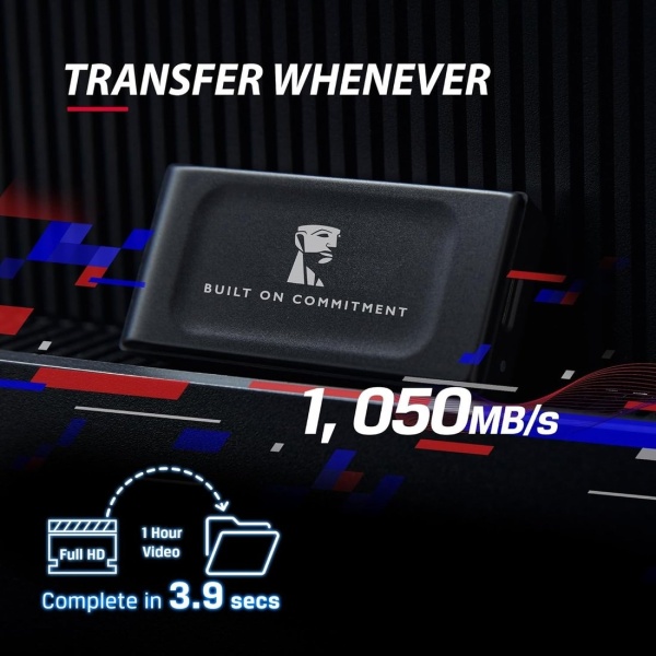 Внешний SSD 1TB Kingston XS1000 Black, SXS1000/1000GA