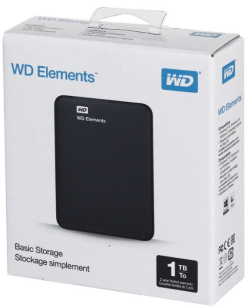 Внешний HDD 1Tb WD WDBUZG0010BBK-WESN, Black