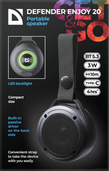 Колонка портативная Defender Enjoy 20 Black