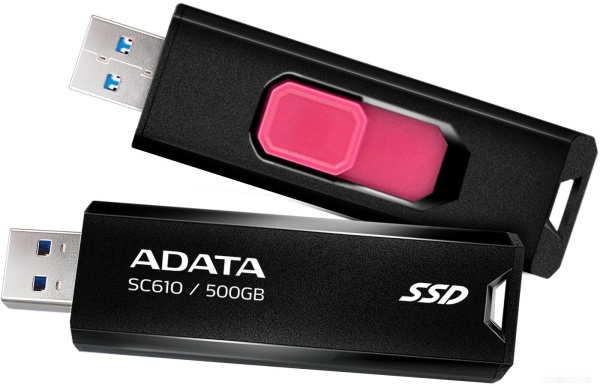 Внешний SSD 500GB ADATA SC610, SC610-500G-CBK/RD