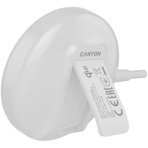Беспроводное зарядное устройство Canyon WS-105 15W Qi2 White, CNS-WCS105W
