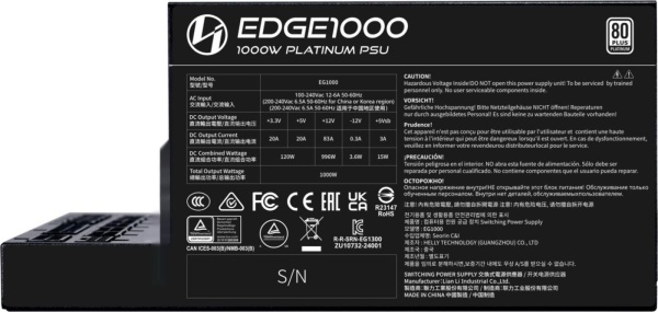 Блок питания Lian Li Edge 850, G9P.EG0850.BE00.EU