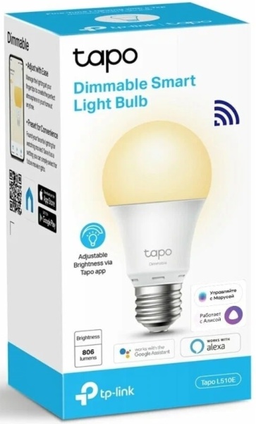 Умная WI-FI лампочка TP-Link L510E E27 8.7 Вт 2700 K