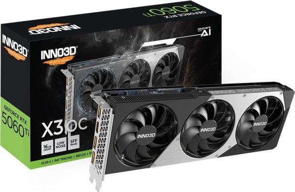 Видеокарта Inno3D RTX 5060 Ti 16GB Twin X3 OC, N506T3-16D7X-191073L
