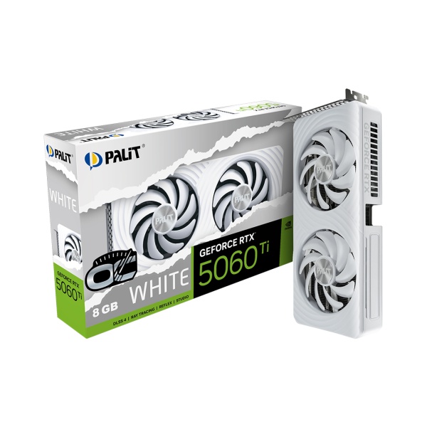 Видеокарта PALIT RTX 5060 Ti WHITE OC 8GB, NE7506TU19P1-GB2062M