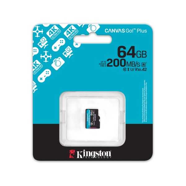 Карта памяти microSDXC 64Gb Kingston Canvas Go! Plus, SDCG4/64GBSP