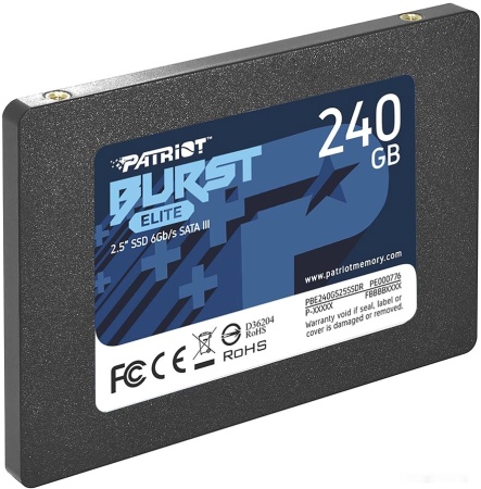Диск SSD 2.5" 240Gb Patriot Burst Elite, PBE240GS25SSDR