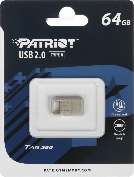 USB Flash drive 64GB Patriot Tab200 Silver USB2.0, PSF64GT200S2U