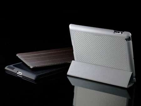 Чехол для планшета Cooler Master iPad (2012) Wake Up Folio Carbon Texture Silver, C-IP3F-CTWU-SS