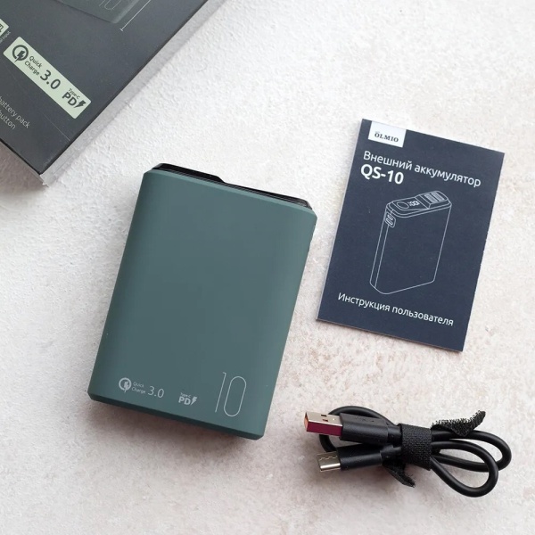 Портативное зарядное устройство Olmio QS-10 10000mAh, мурена