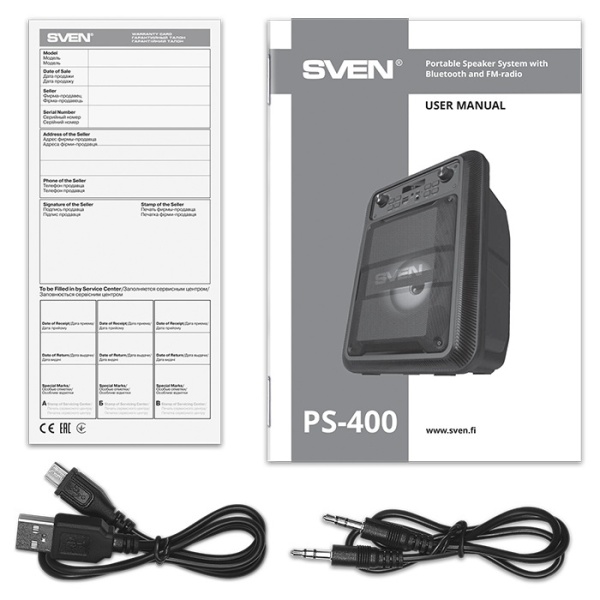 Колонка портативная Sven PS-400 Black, SV-020491