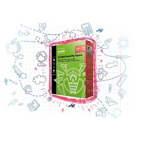 Антивирус Dr.WEB Security Space, 1 ПК на 1 год, BHW-BK-12M-1-A3