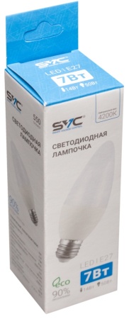 Лампочка SVC LED C35-7W-E27-4200K