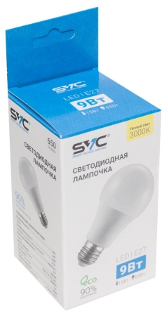 Лампочка SVC A60-9W-E27-3000K
