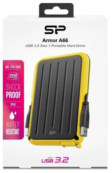 Внешний HDD 2.5" 1 TB Silicon Power A66, SP010TBPHD66SS3Y, black-yellow