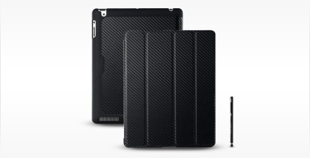 Чехол для планшета Cooler Master iPad (2012) Wake Up Folio Carbon Texture Black, C-IP3F-CTWU-KK