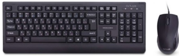 Комплект клавиатура + мышь Delux DLD-6075OUB, USB, Black