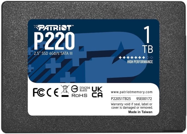 Диск SSD 2.5" 1TB Patriot P220, P220S1TB25