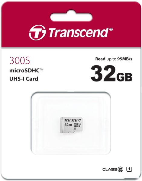 Карта памяти microSDHC 32Gb Transcend 300S, TS32GUSD300S