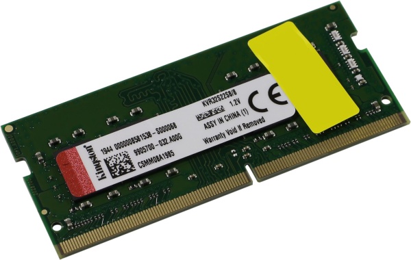 Оперативная память для ноутбука DDR4 3200/8Gb Kingston, KVR32S22S8/8WP