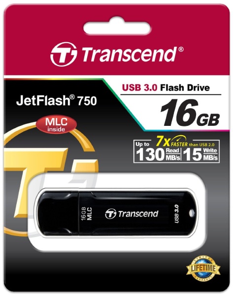 USB Flash drive 16GB 3.0 Transcend TS16GJF750K черный