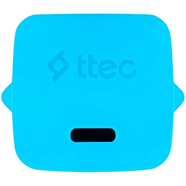 Зарядное устройство TTEC SmartCharger GAN 20W PD Travel Fast Charger + USB-C - Lightning 120cm Neon Blue, 2SCG20LNM