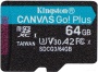 Карта памяти MicroSD 64GB Kingston Class 10 U3 V30 A2 SDCG3/64GBSP