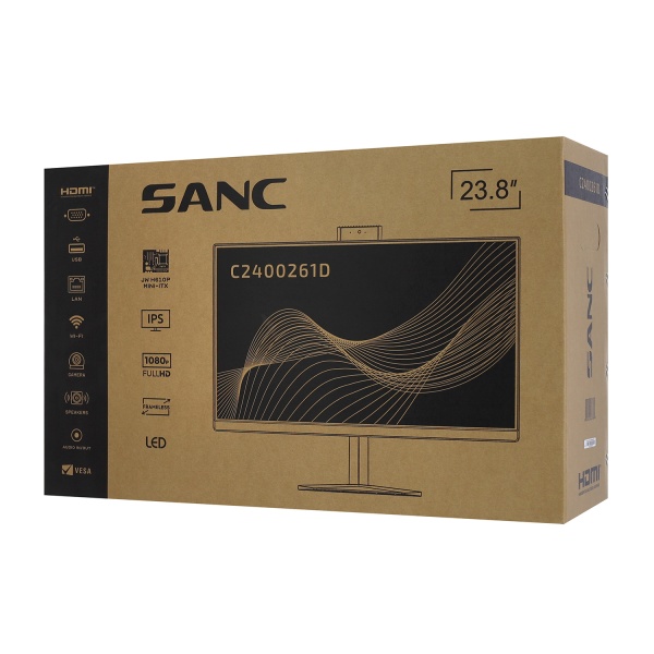 Моноблочная платформа Sanc C2400261D (23.8" FHD/MB H610/SO-DIMM DDR4/no SSD/WIFI/keyb+mouse)